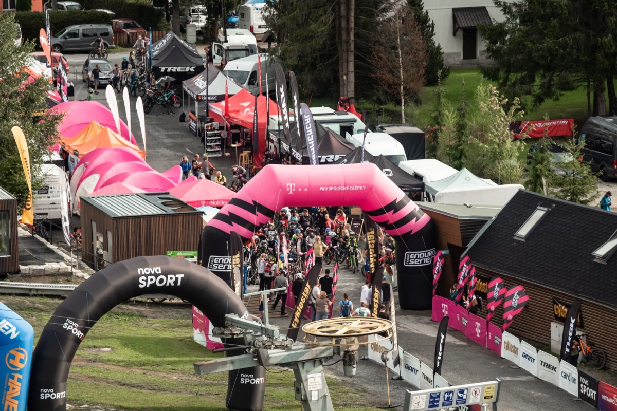 Background and parking during NORCO Enduro Race Morávka 2024